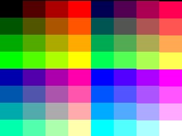 Charles MacDonald's 64 Color Palette Test Program draws the top half of the screen using 32 of the available colors, and then reloads the palette registers midway down the screen to draw the other 32.